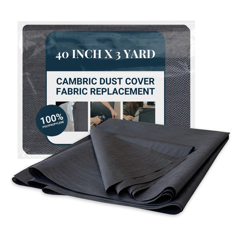 House2Home 40 Inch x 3 Yard Upholstery Black Cambric Dust Cover Fabric Replacement for Sofa Chair Furniture and Twin Box Spring Foundations, Conceals Springs and Webbing Inside Furniture - Image 1